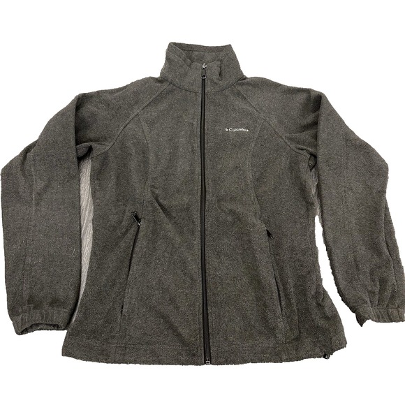 Columbia Fleece Jacket Womens S Gray Long Sleeve Full Zip Pockets Hiking Outdoor - Picture 1 of 13